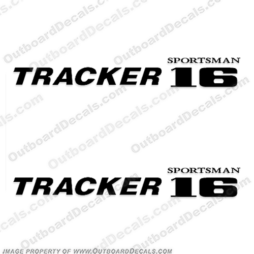 Tracker Sportsman 16 Boat Logo Decals - Any Color!  tracker, boats, boat, decals, sportsman, 16 ,boat, logo, any, color