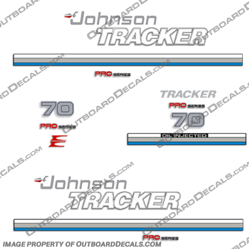 Johnson 1981 Tracker 70hp Decal Kit - Blue Johnson, 1981, Tracker, 70, 70hp, Decal, Decals, Kit, Blue