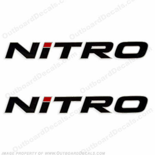 Tracker Marine Nitro Boat Decals - Black w/Silver Outline INCR10Aug2021
