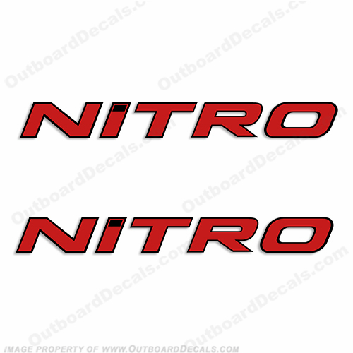 Tracker Marine Nitro Boat Decals  - Red w/Black Outline INCR10Aug2021
