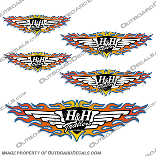 H&H Trailer Decals Package Kit (1 Large, 2 Medium, 2 Small) H&H, Trailers, Decal, Decals, H & H, H and H, H+H, H + H, H, &, package, kit, 1 Large, 2 Medium, 2 Small,