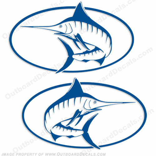 Trophy Boats "Marlin" Logo Decal (Set of 2) - Any Color! INCR10Aug2021