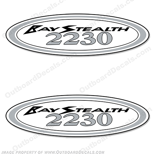 VIP Bay Stealth Chrome Logo Boat Decals (Set of 2) INCR10Aug2021