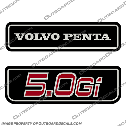 Volvo Penta 5.0Gi Engine Cover Decals volvo, penta, 5.0gi, 5.0, gi, engine, cover, motor, boat, decals, set, stickers, stern, drive, outdrive, outboard, 