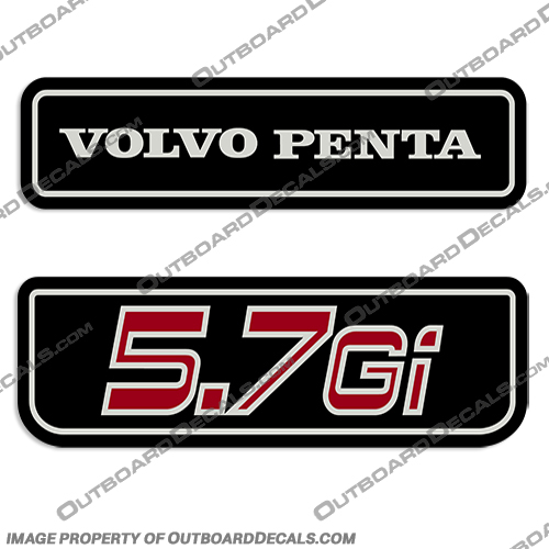 Volvo Penta 5.7Gi Engine Cover Decals volvo, penta, 5.7gl, 5.7, gl, engine, cover, motor, boat, decals, set, stickers, stern, drive, outdrive, outboard, 5.7Gi, Gi