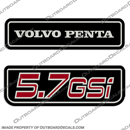 Volvo Penta 5.7GSi Engine Cover Decals volvo, penta, 5.7gl, 5.7, gl, engine, cover, motor, boat, decals, set, stickers, stern, drive, outdrive, outboard, GSi, 5.7GSi