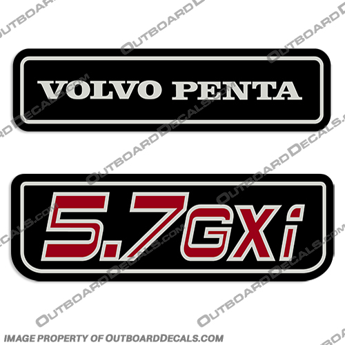 Volvo Penta 5.7GXi Engine Cover Decals volvo, penta, 5.7gl, 5.7, gl, engine, cover, motor, boat, decals, set, stickers, stern, drive, outdrive, outboard, GXi, 5.7GXi