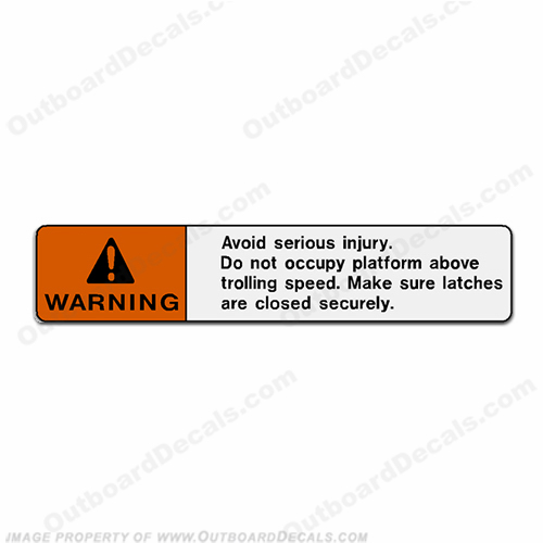 Warning Decal - "Avoid Serious Injury..."  INCR10Aug2021