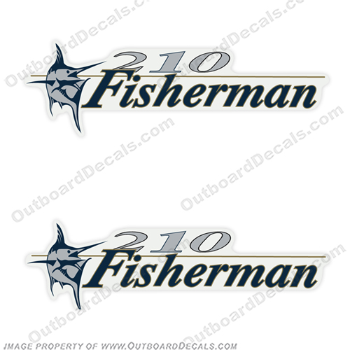 Wellcraft Fisherman 210 Logo Boat Decals (Set of 2)   well, craft, fisher, man, Fisherman, 210, marlin, boat, logo, decal, sticker, 210 fisherman, fisherman210, INCR10Aug2021