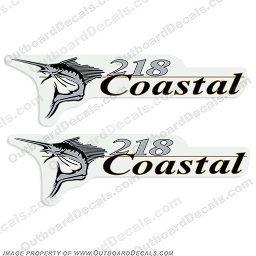 Wellcraft Coastal 218 Logo Boat Decals (Set of 2)  wellcraft, decals, 218, coastal, boat, fishing, stickers