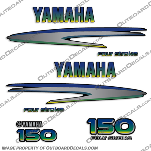 Yamaha 150hp 4-Stroke Decals - Custom Mahi!  fourstroke, 4 stroke, 4-stroke, four-stroke, four stroke, 150, 150hp, yamaha, custom, mahi, colors, set, stickers, decals, decal, boat, outboard