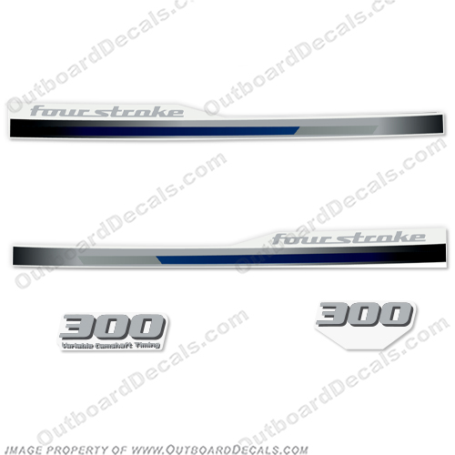 Yamaha 300hp Decals - 2013 - 2014 Custom Style (Partial Kit) Blue/Silver/Black 300, INCR10Aug2021
