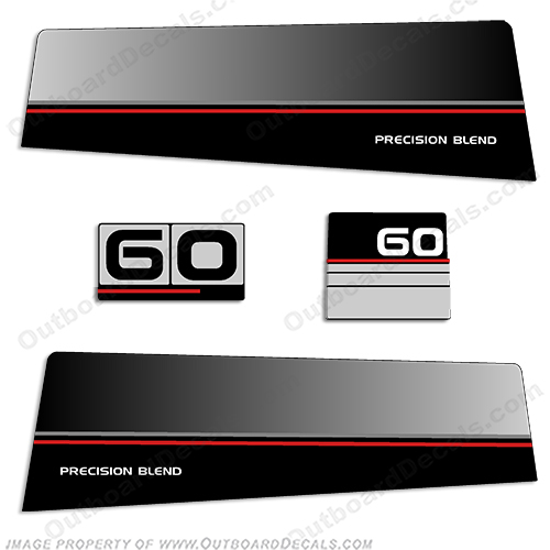 Yamaha 1986 - 1989 60hp Decals (Partial Kit)  60, 86, 87, 88, 89, INCR10Aug2021