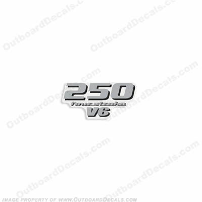 Yamaha 250hp V6 Rear Decal (2008+) - Silver INCR10Aug2021