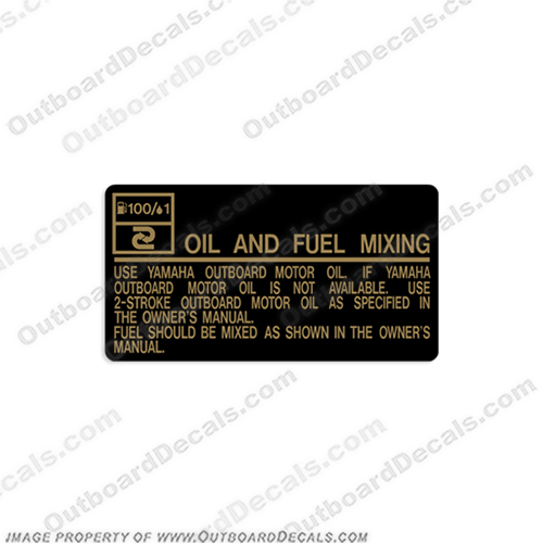 Label Decal - " Oil and Fuel Mixing " instructional decal - Yamaha  yamaha, decal, oil, mixing, instructional, gasoline, only, gas, label, instruction, sticker