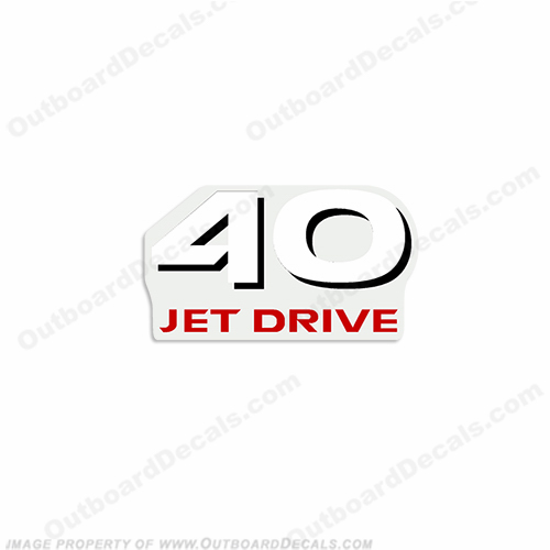 Yamaha Single "40 Jet Drive" Decal - Rear INCR10Aug2021