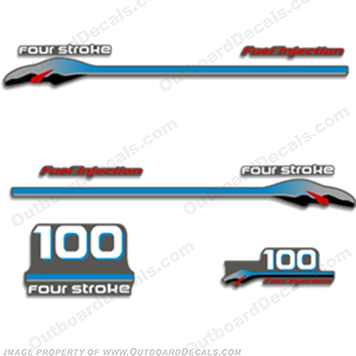 Yamaha 100hp 4-stroke Fuel Injected 2000 Model Decals (Partial Kit) 4 stroke, 4stroke, fourstroke, four stroke, four-stroke, 100, 100 hp, INCR10Aug2021