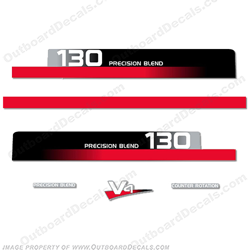 Yamaha 130hp Decal Kit - 1990s (Partial Kit) 130, 130 hp, 90, INCR10Aug2021
