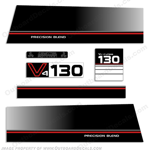 Yamaha 130hp Precision Blend Decals - Partial Kit 130, 130 hp, INCR10Aug2021