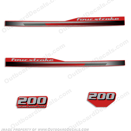 Yamaha 2013 Style 200hp Decals - Reverse Red (Partial Kit) 200, INCR10Aug2021