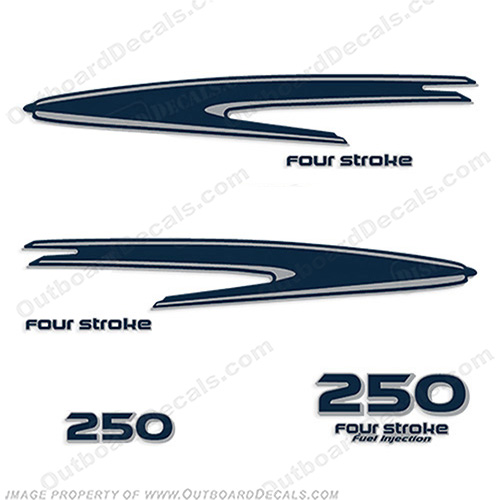 Yamaha 250hp FourStroke Decals - Custom Navy (Partial Kit) 250, four stroke, four-stroke, 4stroke, 4 stroke, 4-stroke, four-stroke, INCR10Aug2021