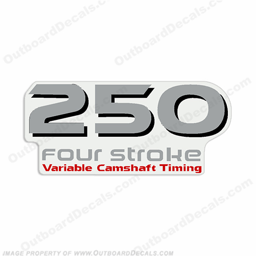 Yamaha "250 Fourstroke" Decal - Rear variable, camshaft, timing, 250, rear, outboard, motor, engine, decal, 4, stroke, fourstroke, INCR10Aug2021