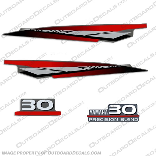 Yamaha 30hp 2-Stroke Precision Blend Decal Kit (Partial kit) 30, 2 stroke, 2stroke, two stroke, two-stroke, two stroke, precision, blend, decal, decals, kit,