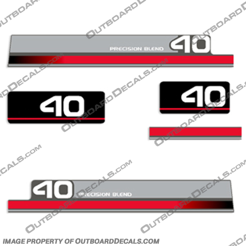 Yamaha 1996 40hp Precision Blend Decals (Partial Kit) 40, 96, INCR10Aug2021, 