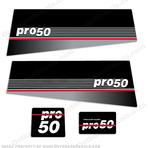 Yamaha 50hp Pro Decals 1989 1994 (Partial Kit)