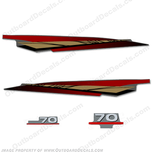 Yamaha 70hp 2-Stroke Decal Kit - 1997 - 2001 (Red/Gold) (Partial Kit) 70, two stroke, two-stroke, twostroke, 2 stroke, 2stroke, 97, 98, 99, 2000, INCR10Aug2021