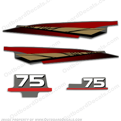 Yamaha 75hp 2-Stroke Decal Kit (Gold) - Partial Kit 75 hp, 75, two stroke, two-stroke, 2 stroke, INCR10Aug2021