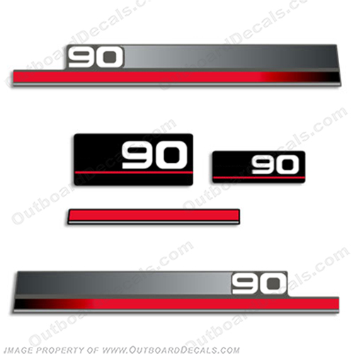 Yamaha 90hp Decals 1996-1997 (Partial Kit) 90, 96, 97, INCR10Aug2021